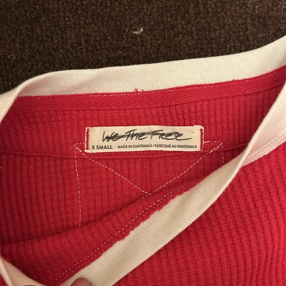 NWT Free People We The Free Jayson Ringer Tee Red Combo - Picture 5 of 7